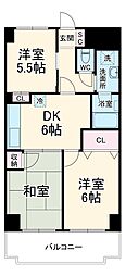 JR京浜東北・根岸線 川口駅 徒歩8分の賃貸マンション 7階3DKの間取り