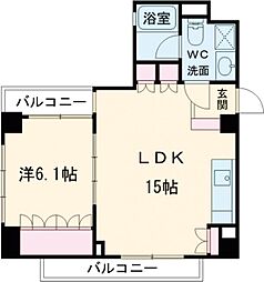 レジディア南雪谷 2階1LDKの間取り