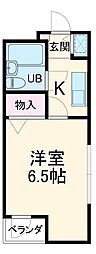 JR京浜東北・根岸線 川口駅 徒歩6分の賃貸マンション 2階1Kの間取り