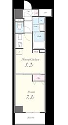 日暮里舎人ライナー 赤土小学校前駅 徒歩7分の賃貸マンション 4階1Kの間取り