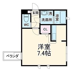 JR京浜東北・根岸線 大宮駅 徒歩14分の賃貸アパート 1階ワンルームの間取り
