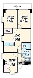ロイヤルグレース 3階3LDKの間取り