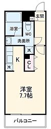 リブリ・プログレス 2階ワンルームの間取り