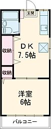 コーポあすか 2階1DKの間取り