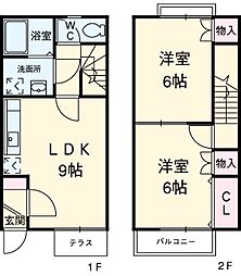 ＤＵＰＬＥＸ小林 1階2LDKの間取り