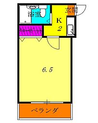 JR埼京線 十条駅 徒歩13分の賃貸マンション 4階1Kの間取り