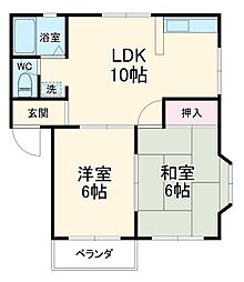 シャーウッドＭＩ 2階2LDKの間取り
