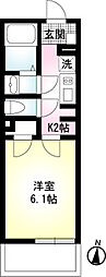 リモーネVIII 1階1Kの間取り