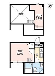 JR京浜東北・根岸線 大宮駅 徒歩18分の賃貸アパート 1階1Kの間取り