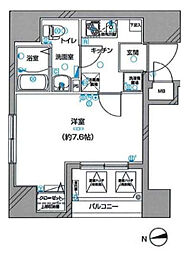 ディアレイシャス王子神谷 7階1Kの間取り