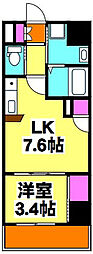 アクシーズタワー川口8 1LKの間取図画像