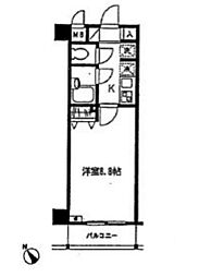 メゾンド島津山 3階1Kの間取り