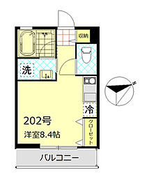 JR京浜東北・根岸線 赤羽駅 徒歩13分の賃貸アパート 2階ワンルームの間取り