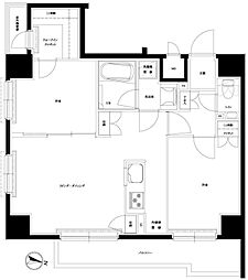JR京浜東北・根岸線 赤羽駅 徒歩19分の賃貸マンション 5階2LDKの間取り