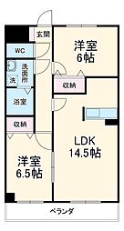 名鉄津島線 七宝駅 バス10分 七宝役場前下車 徒歩4分の賃貸マンション 2階2LDKの間取り