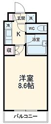 JR横浜線 淵野辺駅 徒歩20分の賃貸マンション 3階1Kの間取り