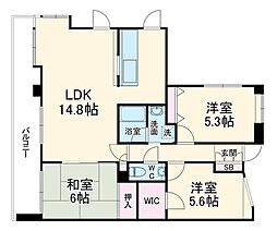 ラ・フォレ21 4階3LDKの間取り
