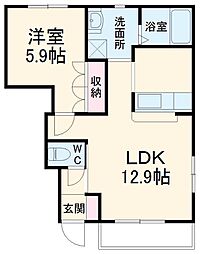 ポルトーネ 1LDKの間取図画像
