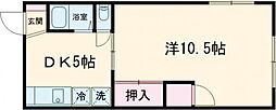 小田急小田原線 町田駅 徒歩10分の賃貸アパート 1階1DKの間取り