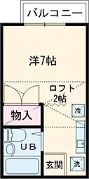 京王井の頭線 久我山駅 徒歩8分の賃貸アパート 1階ワンルームの間取り