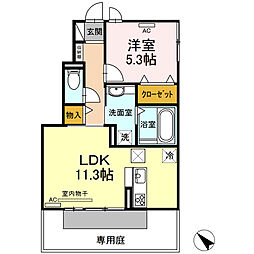 JR中央本線 春日井駅 徒歩19分の賃貸アパート 1階1LDKの間取り