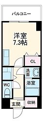 名古屋市営名港線 築地口駅 徒歩1分の賃貸マンション 5階ワンルームの間取り