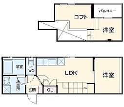 SOLID栄生 1階1DKの間取り