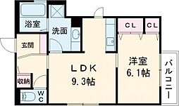 JR東海道・山陽本線 茨木駅 徒歩17分の賃貸アパート 1階1LDKの間取り