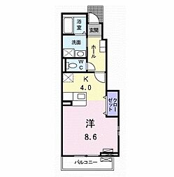 グランツシエーネ ワンルームの間取図画像