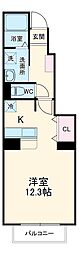 ソルジェンテＡ 1階ワンルームの間取り