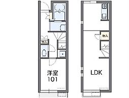 レオネクストボヌールII 1階1LDKの間取り