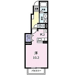 ジェルメ2 ワンルームの間取図画像