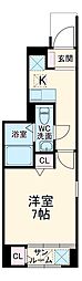 メゾン・ド・ヴェール2 1Kの間取図画像