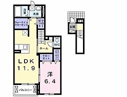 スクエアC 1LDKの間取図画像