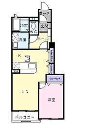 メゾン・アンソレイエ　II 1階1LDKの間取り