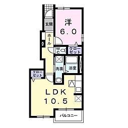 メゾンアンジュ 1LDKの間取図画像