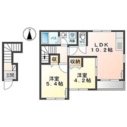 ソフィア 2階2LDKの間取り