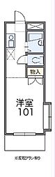 レオパレスアネックスエガワ 1Kの間取図画像