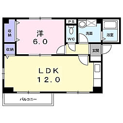 ファイングローブセカンド 1LDKの間取図画像