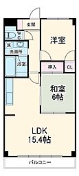 名古屋市営東山線 覚王山駅 徒歩5分の賃貸マンション 3階2LDKの間取り