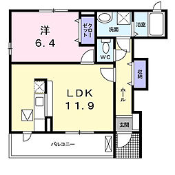 はぁもにぃ 1LDKの間取図画像