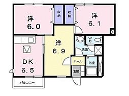 レジデンスグランドゥール 3DKの間取図画像