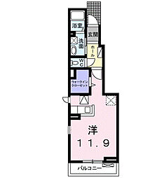 ラ・ナチュール　II 1階ワンルームの間取り