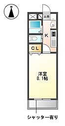 シュティーア 1階1Kの間取り