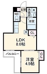 JR武蔵野線 南流山駅 徒歩10分の賃貸マンション 1階1LDKの間取り