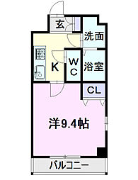 Ａ・Ｈ岩塚 3階1Kの間取り