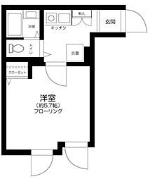 ラクシス田端 1階1Kの間取り