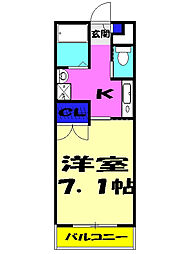 キチーム津田沼ANNEX 1Kの間取図画像