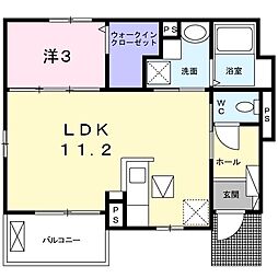ｃｅｌｅｓｔｅ（セレステ） 1階1LDKの間取り