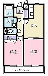 アネスト 2階2DKの間取り
